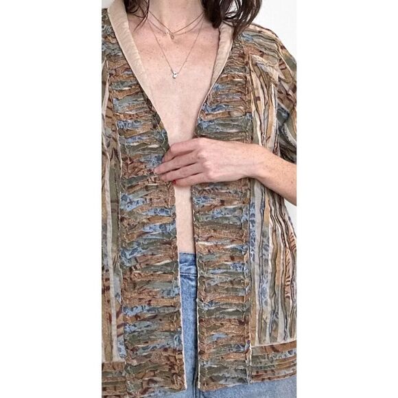 Beautiful Vintage CHICO’S lagenlook meets grunge bohemian vibe Earthy Funky Text - Picture 4 of 10